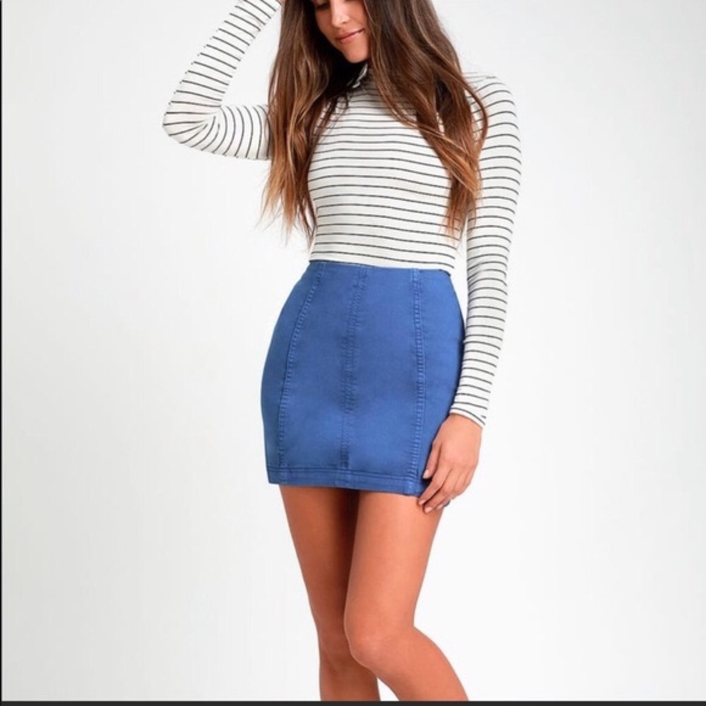 NWT Free People ‘modern femme’ denim mini skirt.